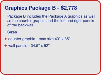 trade show exhibit design with big graphics and meeting space IM13 Graphic Package B