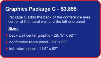 trade show exhibit design with big graphics and meeting space IM13 Graphic Package C