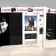 NAP1020 Exhibit rental showcases slat wall and graphics with a unique 20′ x 10′ trade show booth featuring opposite curved ends with a center curve and three flat 34.5″ wide panels. Optional Radius Headers in three different configurations. View 2