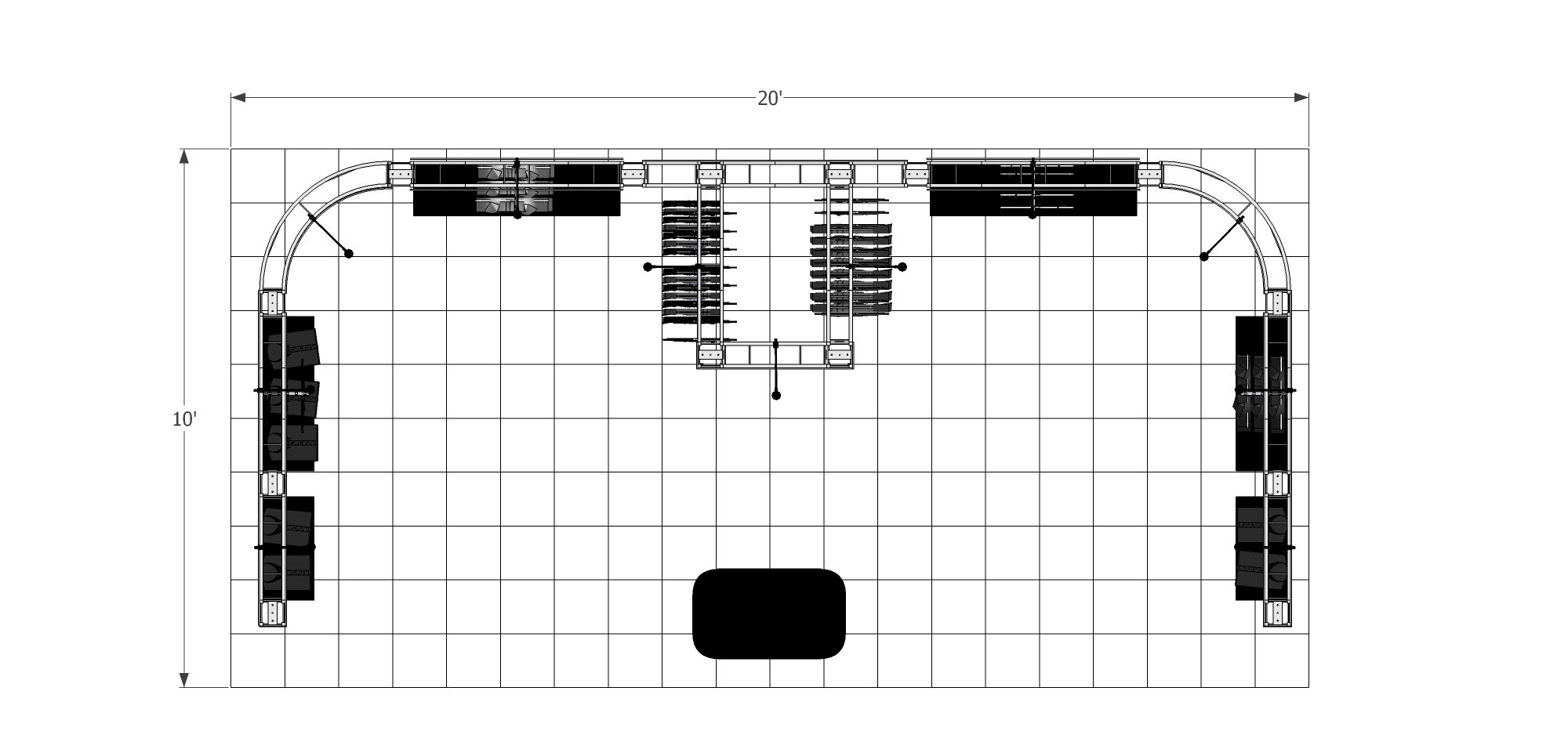 Clothing and Shelving trade show exhibit design SAL1020 Floor Plan
