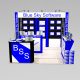 This (TIB10) trade show exhibit, offers a large merchandising counter, plenty of lighting and a bold header graphic with the most slat wall you can fit into a 10x10 booth space. - View 3
