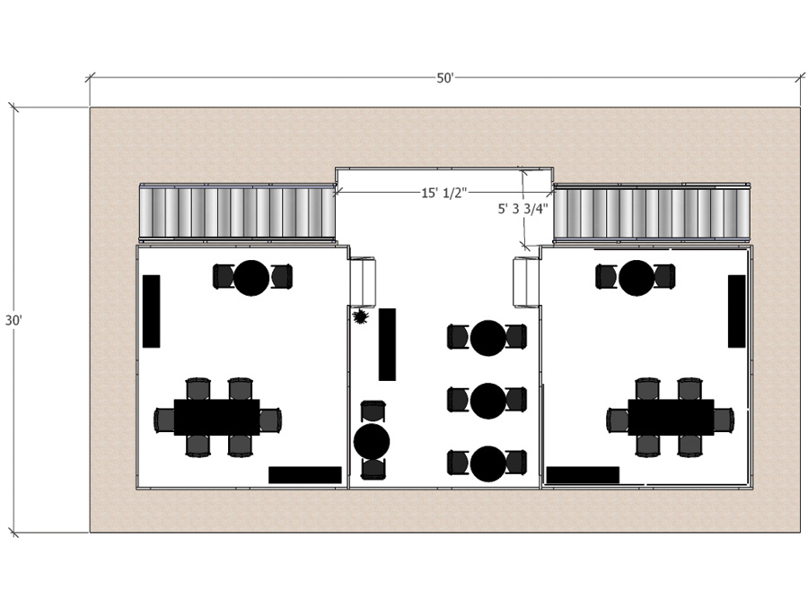 Tradeshow Double Decker Booth Rental XR5030 Floor Plan