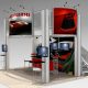 The ME2020 Trade Show Double Deck Exhibit is our most popular design due to its functionality and relatively low cost. A full two story exhibit with great meeting and hospitality spaces and extra-large graphics. View 3