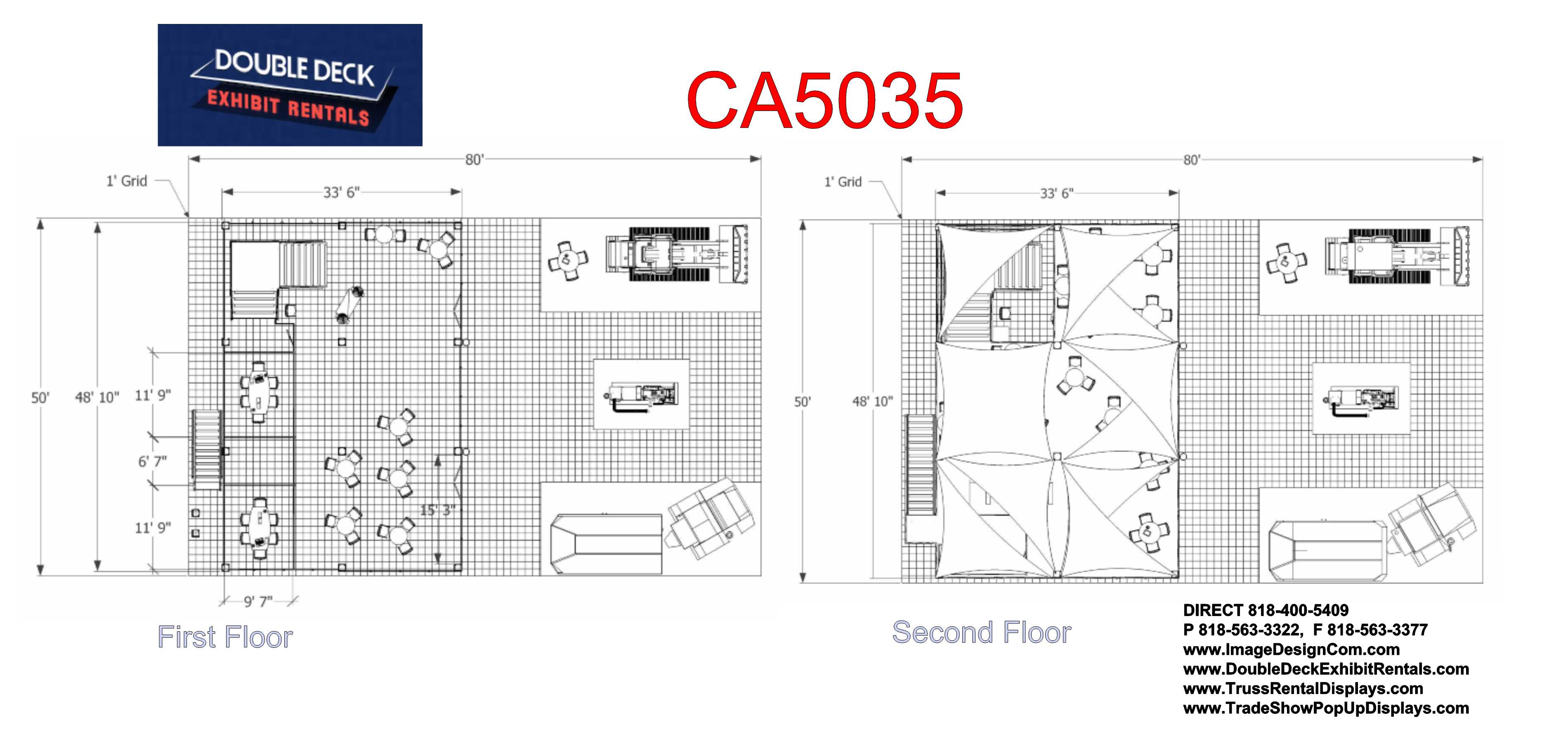 CA5035 floor plan - large multistory trade show exhibit rental