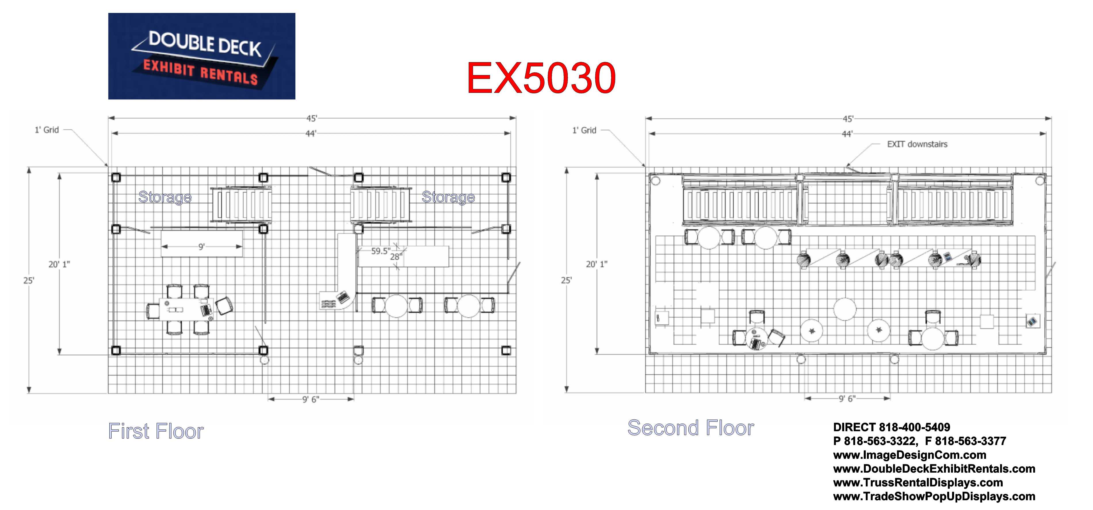 EX5030 floor plan - large multistory trade show exhibit rental