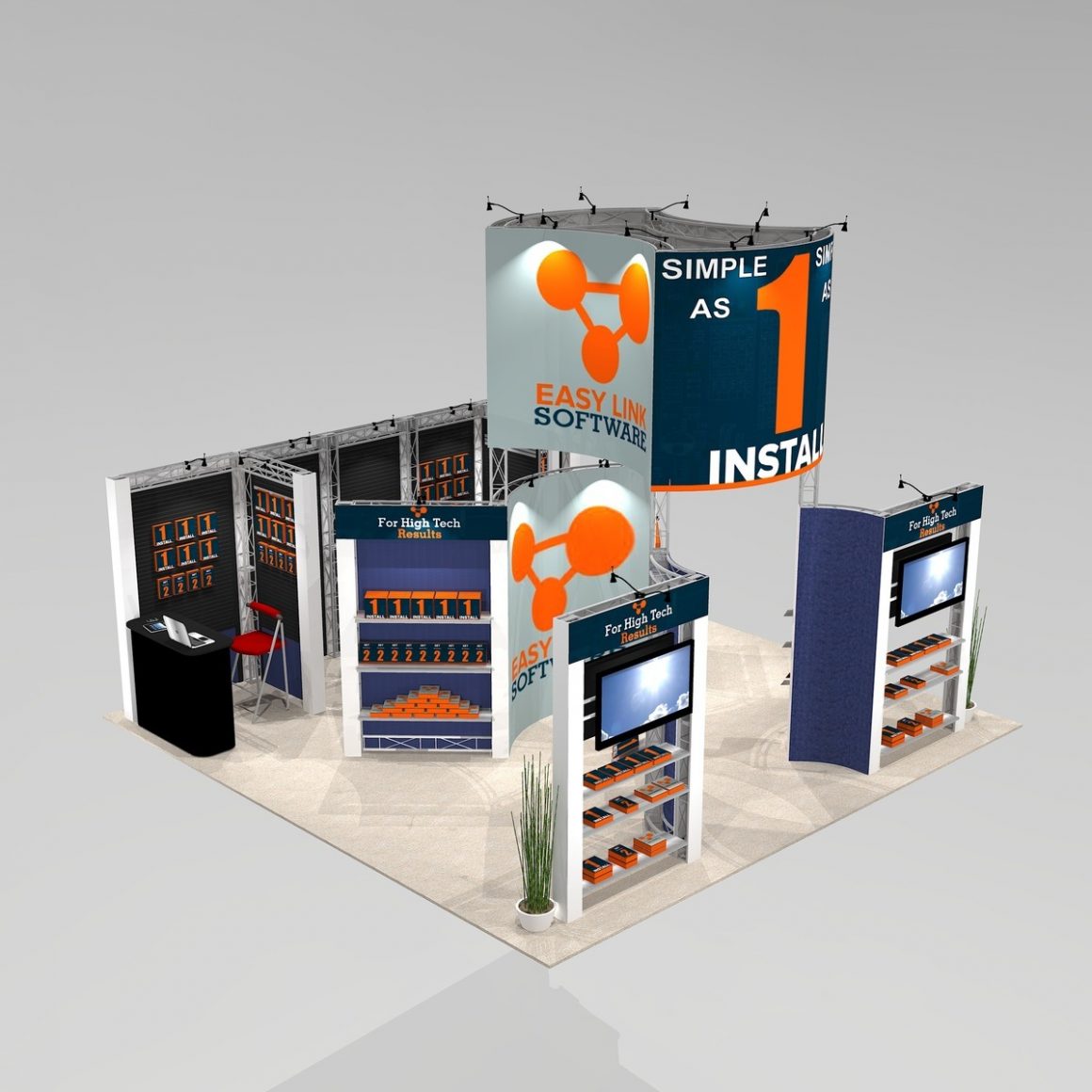 Merchandise and meeting trade show exhibit design BIG2020 Graphic Package A
