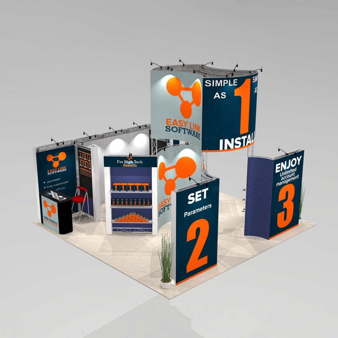 Merchandise and meeting trade show exhibit design BIG2020 Graphic Package C