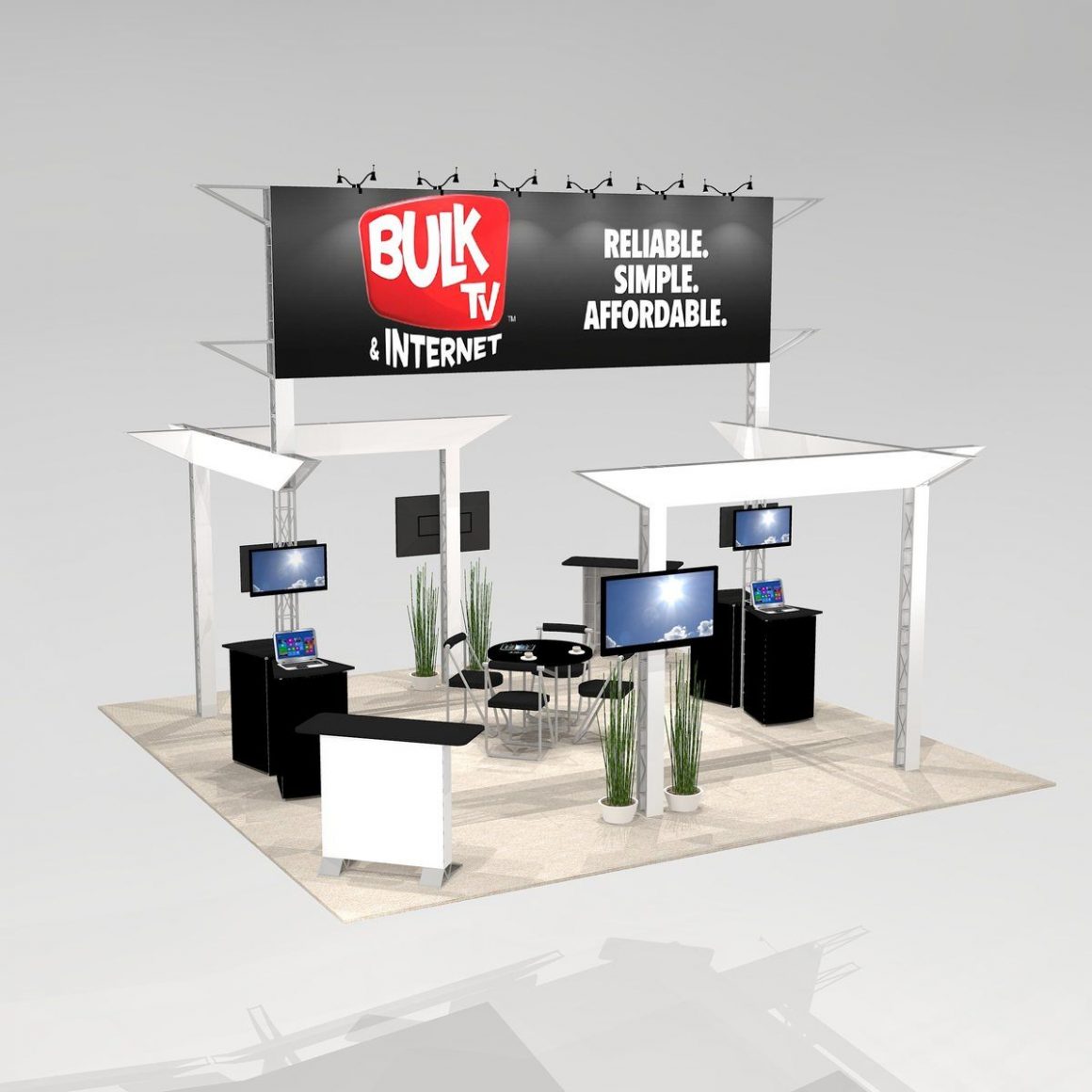 The COV2020 Island Trade Show Exhibit Graphic Package A