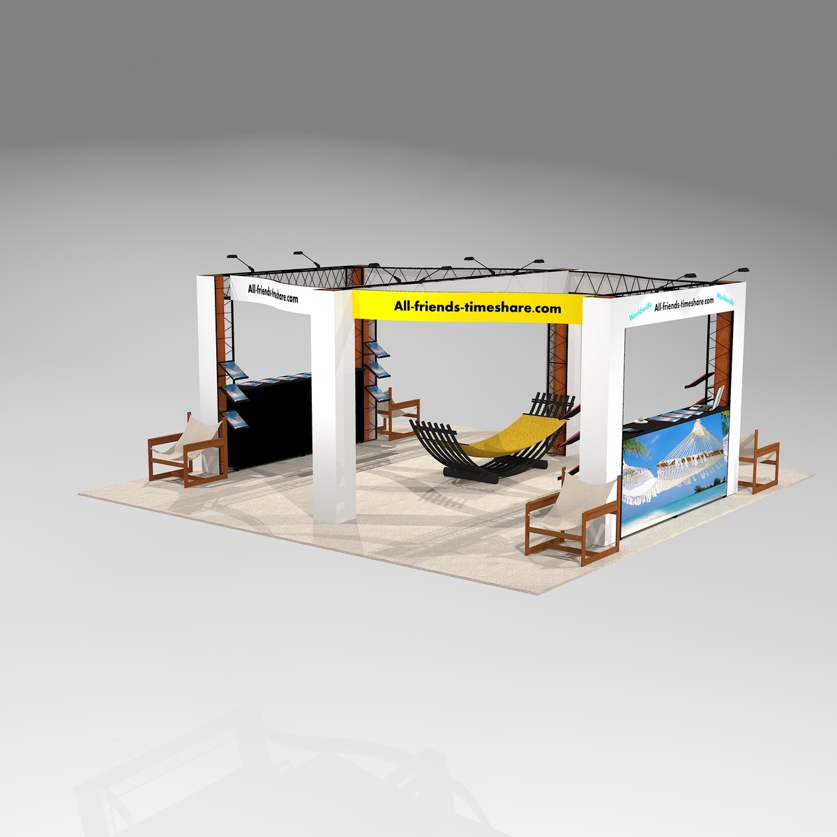 Open floor plan trade show exhibit booth design | DIA2020
