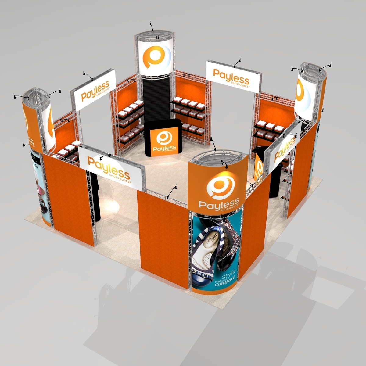 Product Shelving trade show exhibit design EUR2020 Graphic Package B