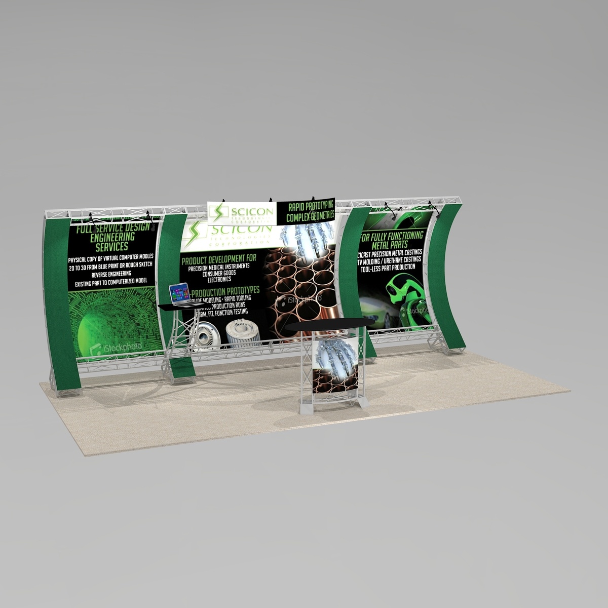 New HIL1020 Wave Design 10 x 20 trade show exhibit Graphic Package A