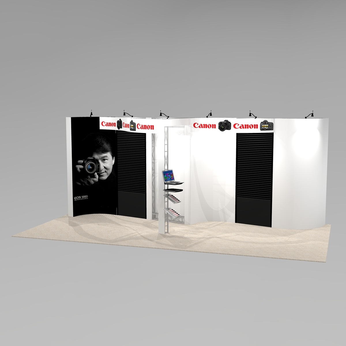Curved slat wall trade show exhibit design NAP1020 Graphic Package A