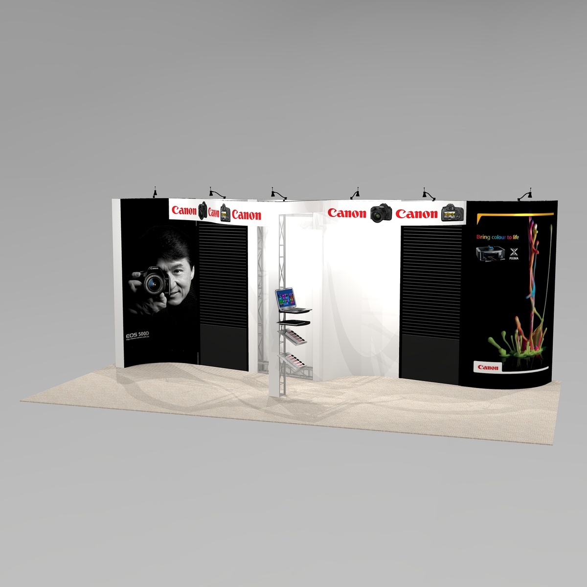 Curved slat wall trade show exhibit design NAP1020 Graphic Package B