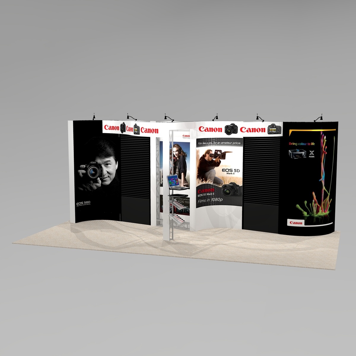 Curved slat wall trade show exhibit design NAP1020 Graphic Package C