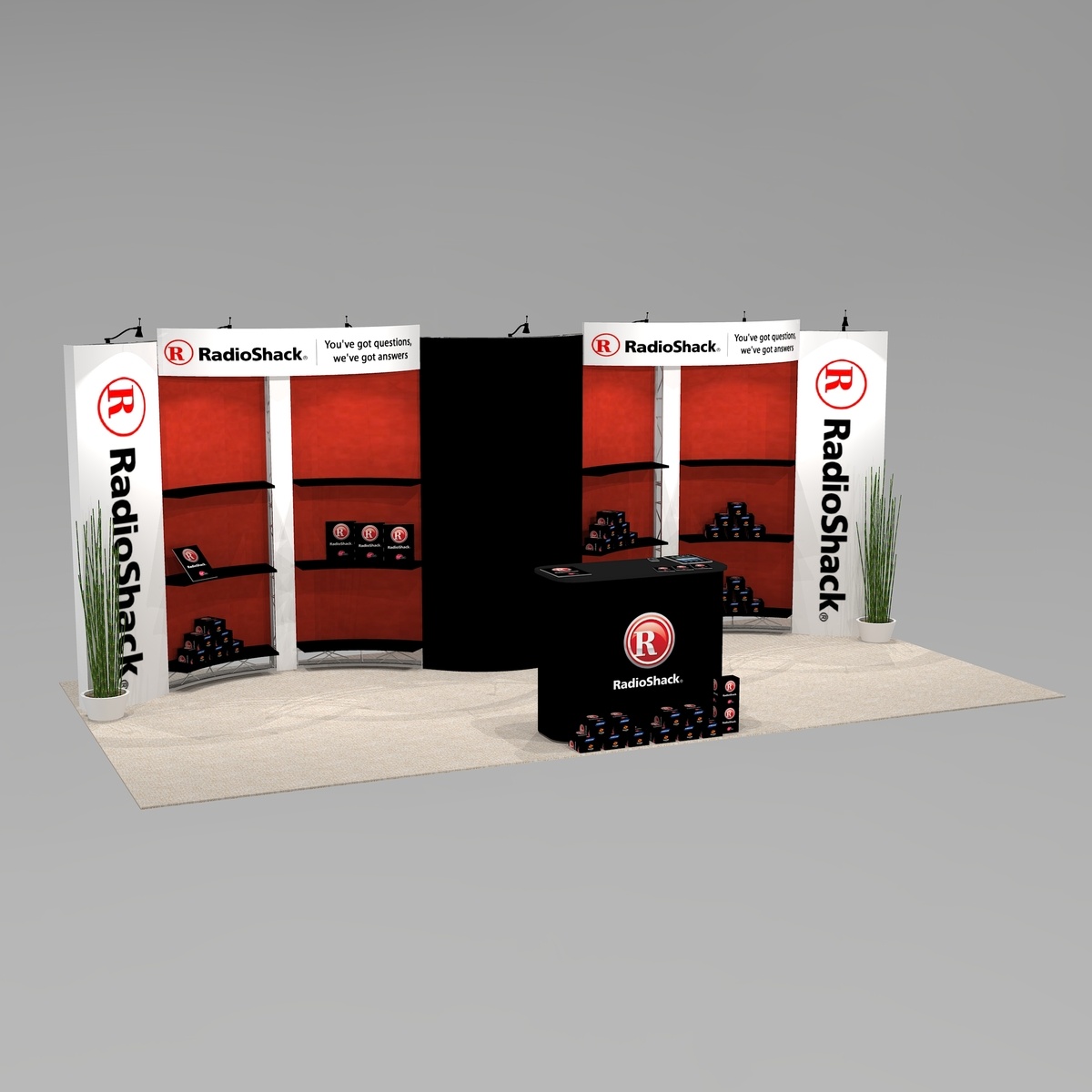 Unique Curved Shaped Trade Show Exhibit PAC1020 - Graphics Package A