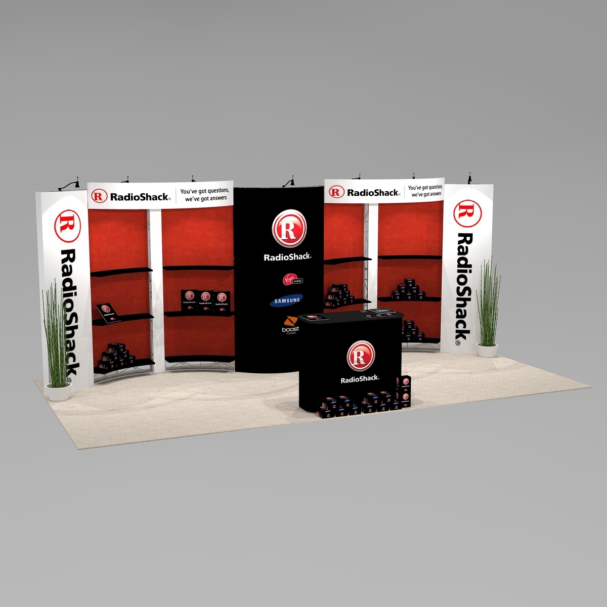 Unique Curved Shaped Trade Show Exhibit PAC1020 - Graphics Package B