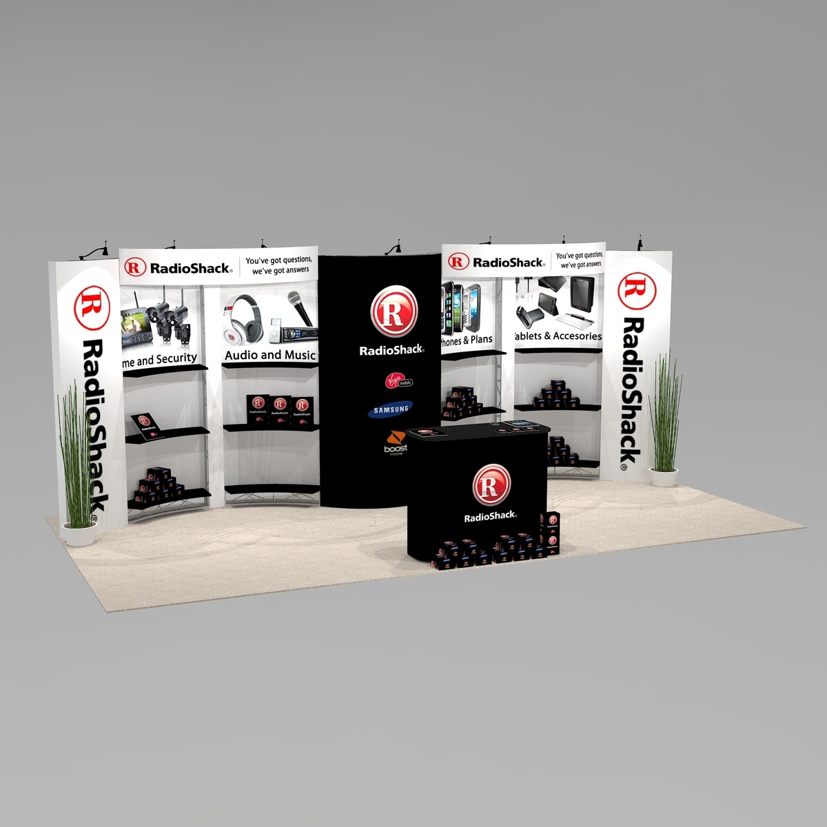 Unique Curved Shaped Trade Show Exhibit PAC1020 - Graphics Package C