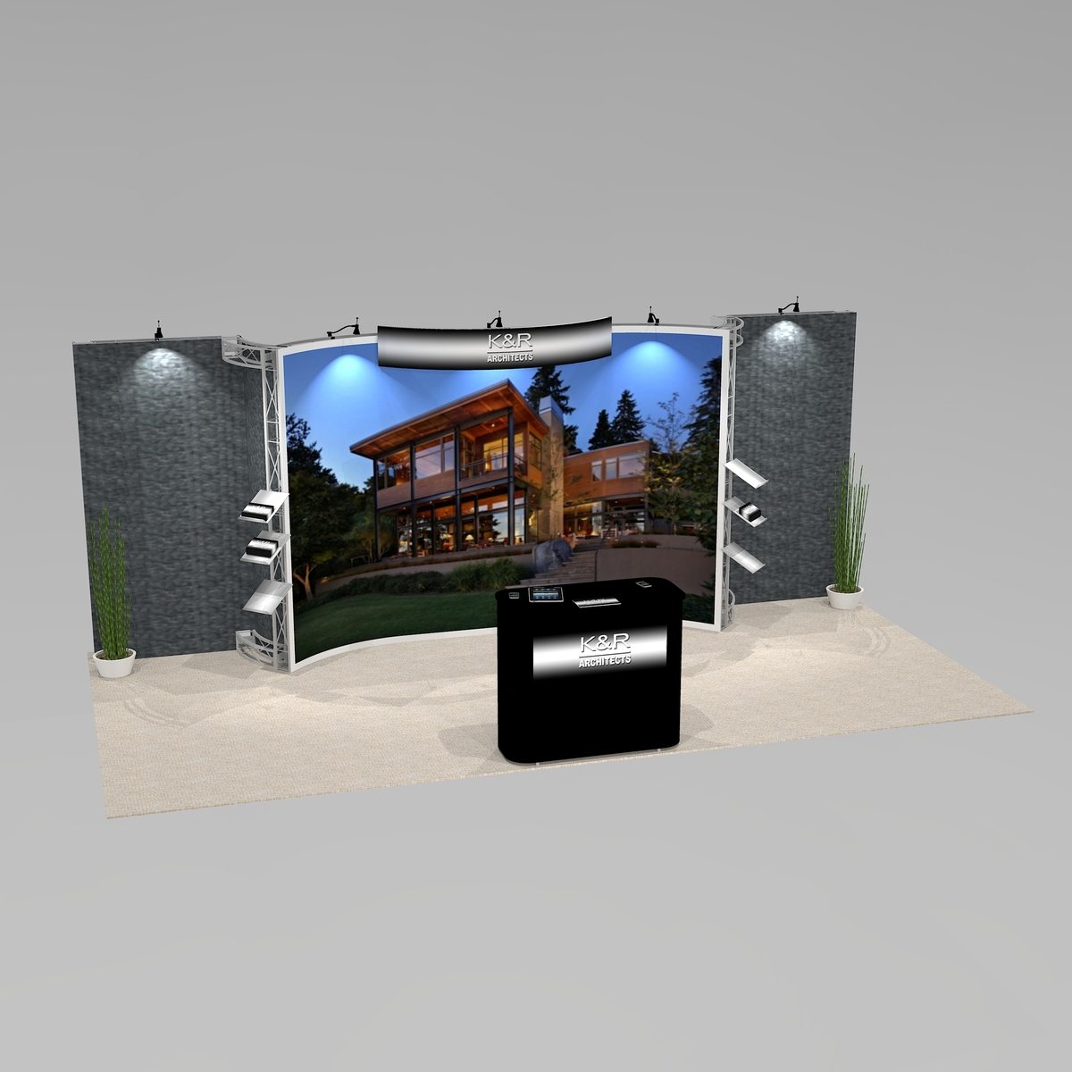 Panoramic mural trade show exhibit design POT1020 Graphic Package A