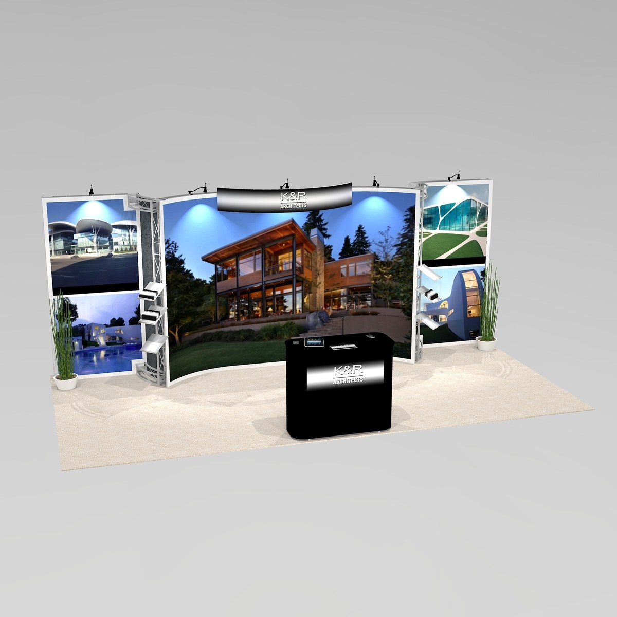 Panoramic mural trade show exhibit design POT1020 Graphic Package B