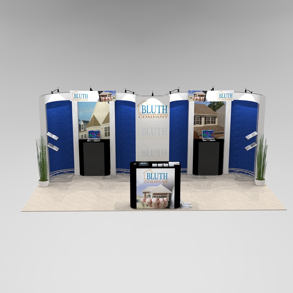 Open space trade show exhibit design SON1020 Graphic Package B