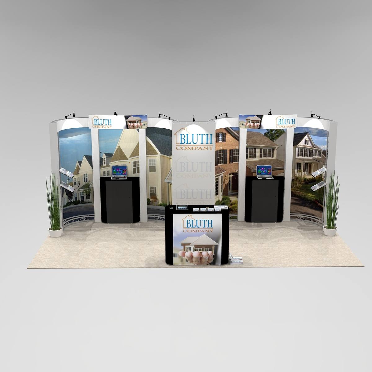Open space trade show exhibit design SON1020 Graphic Package C