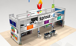 Large double deck exhibit with special design