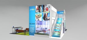custom trade show two story exhibits