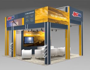 Beautiful two story trade show double deck design