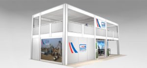 Trade show exhibit design with offices