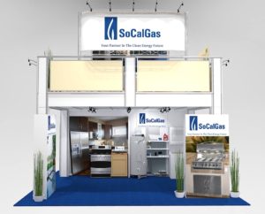 custom two story trade show booth