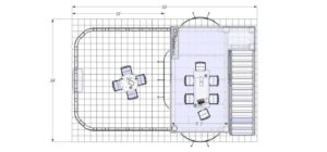two story trade show rental floor plan