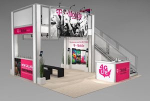 two story double deck trade show booth