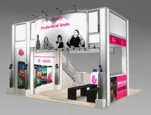 trade show double deck booth design