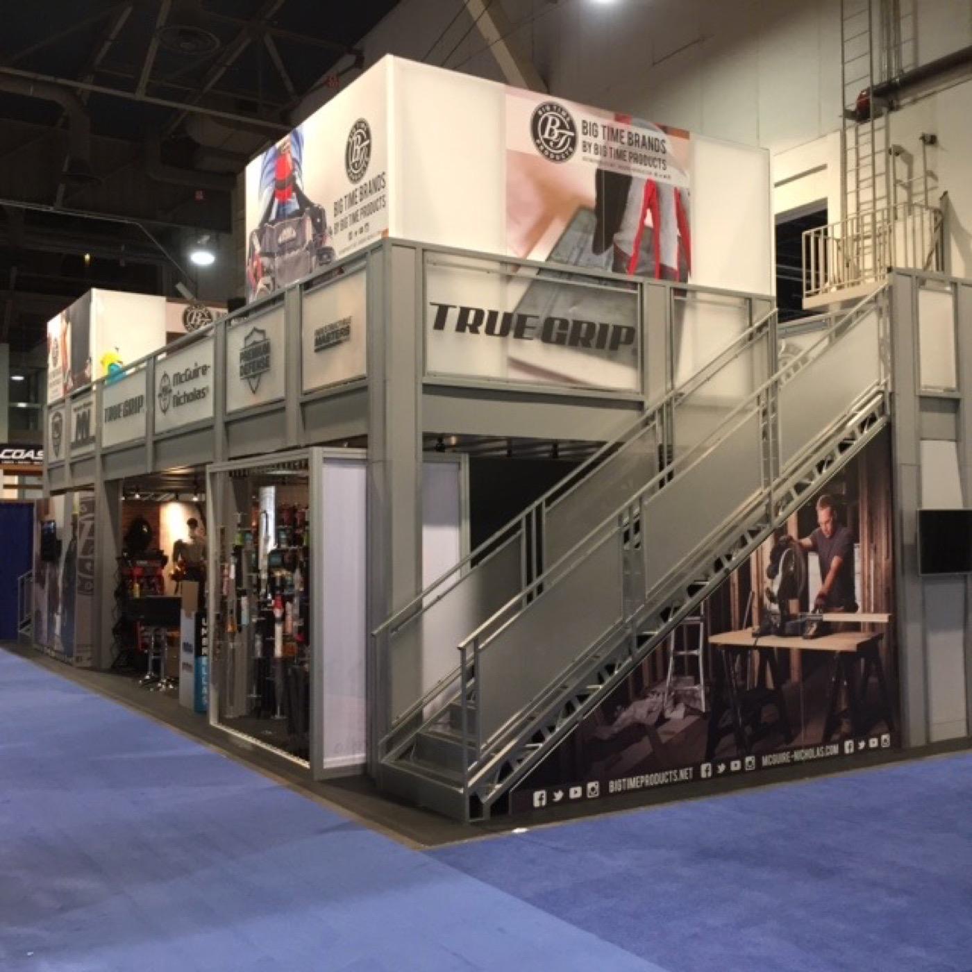Large two story double deck trade show exhibit
