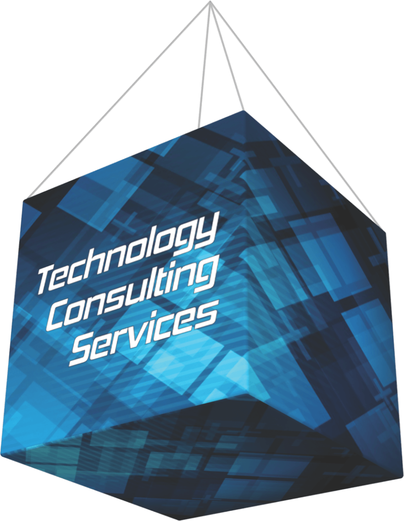 Cube Shape Hanging Sign