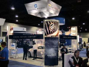 Beautiful and functional island trade show exhibit rental