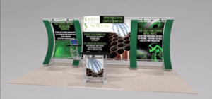New 10 x 20 trade show display design with unique wave shape