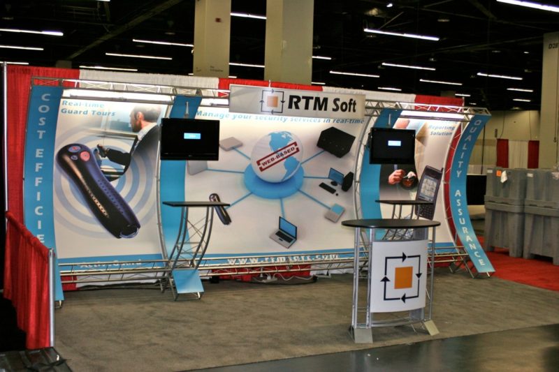 Eye Catching Graphics on a Unique Trade Show Exhibit Design