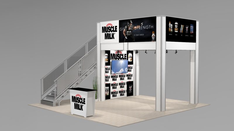 MM2020V1A-DD_Small Double Deck Trade Show Exhibit Rental with open floor plan