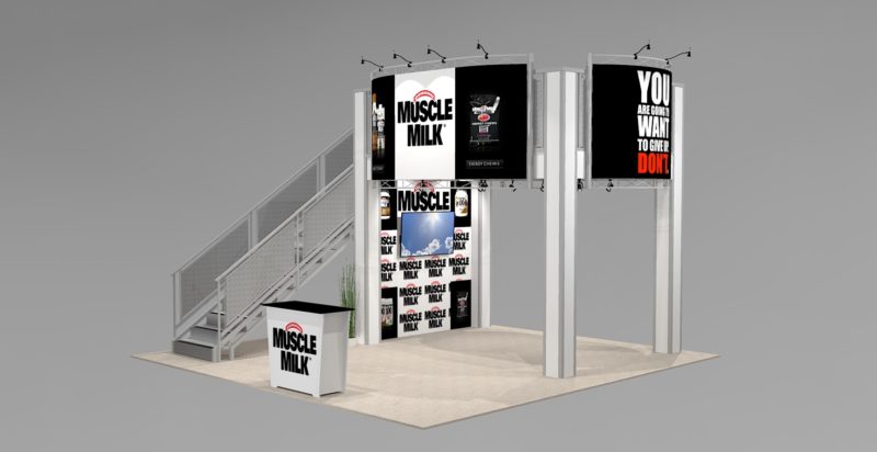 MM2020V2A-DD_Small Double Deck for 20 ft trade show booth space