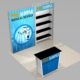 Product Display Booth Design with Shelving and Locking Storage