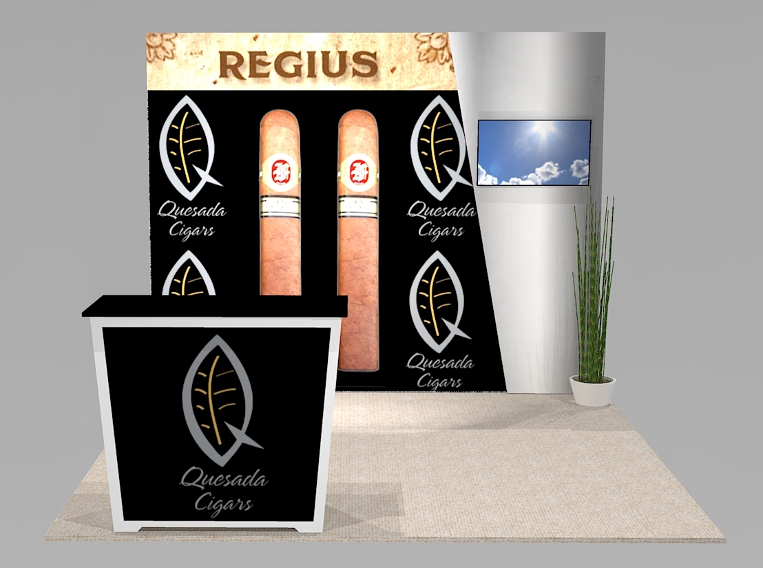 New Backlit Exhibit Design with Custom Angled Panel and Flat Screen