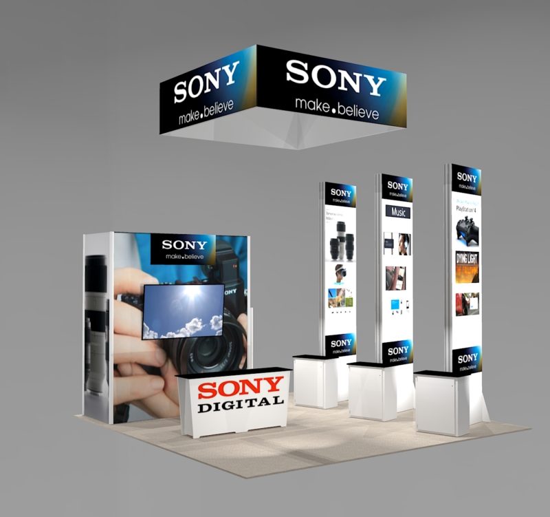 SO2020A-BL Beautiful Island trade show booth design for workstations